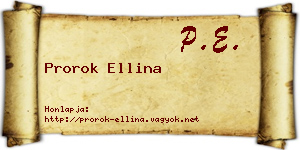 Prorok Ellina névjegykártya